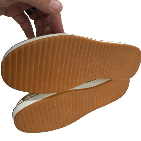 Colorful Cork Sole Floral Print Sneakers White Laces Side Zippers Womens Sz 5.5 - Picture 7 of 10